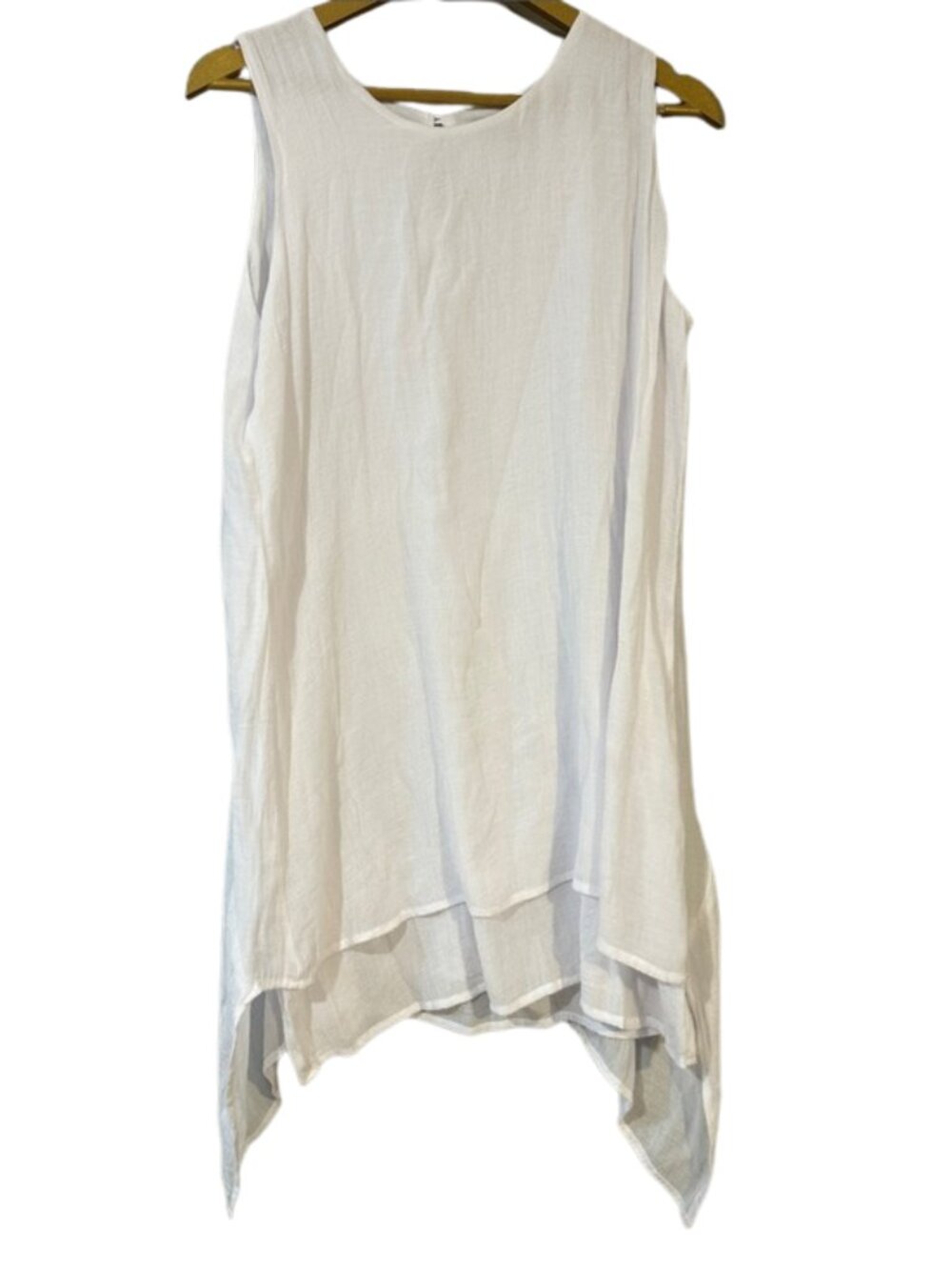 Fever White Sleeveless Dress Large Flowy Layered Boho Tunic
